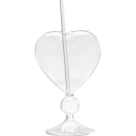 Verre à vin en forme de cœur transparent, tenue confortable, tasse décorative avec paille pour fêtes, bar, boîte de nuit, mariage, 240 ml, style brillant (1/5)