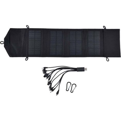 Panneau Solaire Portable Pliable 15 W – Station d’Alimentation Externe USB 5 V pour Camping et Voyage (1/4)