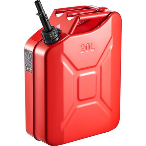 Conteneur de carburant en métal 20 L avec bec verseur et poignée confortable,débit max 6 L/min,étanche et résistant à la corrosion,rouge (1/5)
