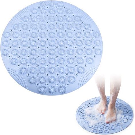 Alfombrilla de baño redonda antideslizante, Para duchas, baños y aseos, Alfombrilla de baño impermeable, Lavable a máquina, 55 x 55 cm (1/5)