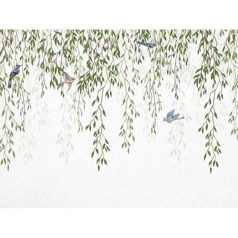 Poster Thème Oiseaux sur branches tombantes - 360 x 270 cm (1/3)