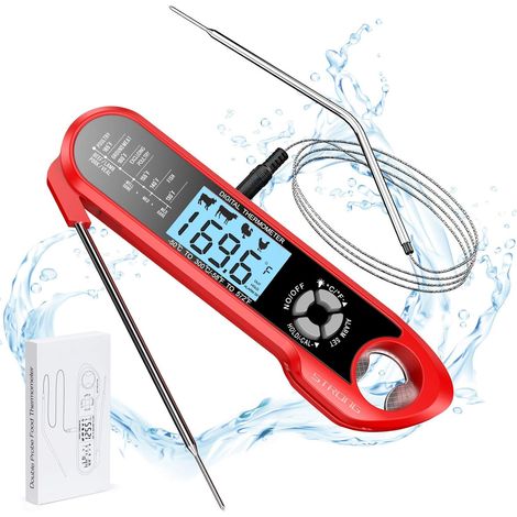 Thermomètre à viande à double sonde, lecture instantanée, pour la cuisson, sûr et facile à utiliser. (1/3)