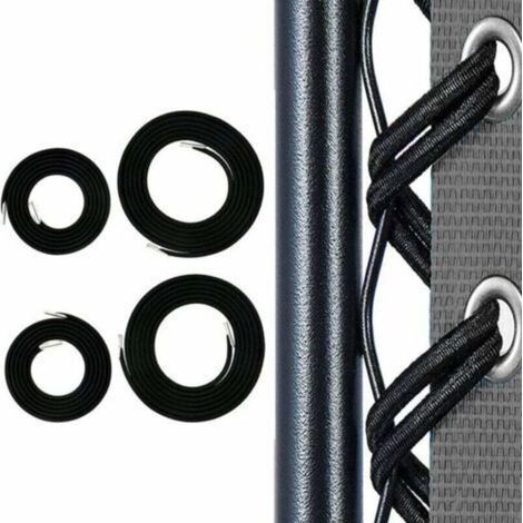 Corda elastica universale - 4 corde di ricambio - Nera - 2 m e 1,35 m - Giardino esterno (1/5)