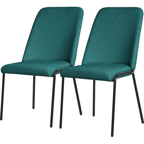 ML-Design Esszimmerstühle 2er Set Petrol, Küchenstühle mit Stoffbezug und Stahlgestell, Wohnzimmerstuhl mit Rückenlehne, Polsterstühle für Esszimmer & Küche, Gepolsterte Stühle Ergonomischer Sessel