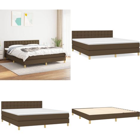 Boxspringbett mit Matratze Dunkelbraun 160x200 cm Stoff - Boxspringbett - Doppelbett - Bettenrahmen - Schlafsofa - Lattenrost - Home & Living (1/5)