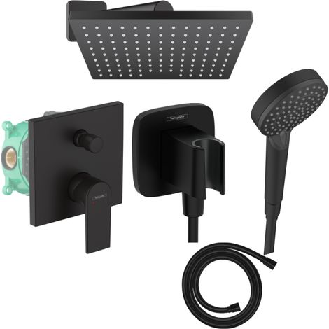Hansgrohe – Colonne de douche mécanique – Douche de tête 230x170mm – Flexible Isiflex 160cm – Mitigeur mécanique avec inverseur