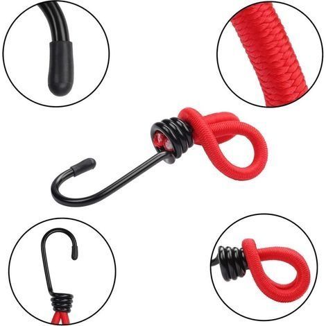 20er-Pack elastische Bungee-Seile mit Metallhaken – 15 cm – Rotes Bungee-Seil mit robusten Haken für Camping, Planen und Pavillons (1/4)