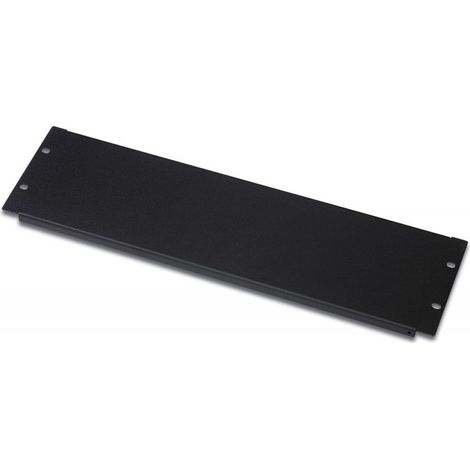 DIGITUS 19\" Blindabdeckplatte 3HE, Blende für Netzwerk- & Serverschränke, inkl. Befestigungsmaterial, Stahlblech, pulverbeschichtet, Schwarz (1/4)