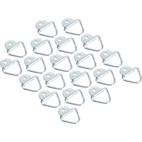 Kit 20 anneaux d'arrimage avec crochets, accessoire véhicule pour fourgon, remorque, camion, fixation de chargement robuste. (1/5)
