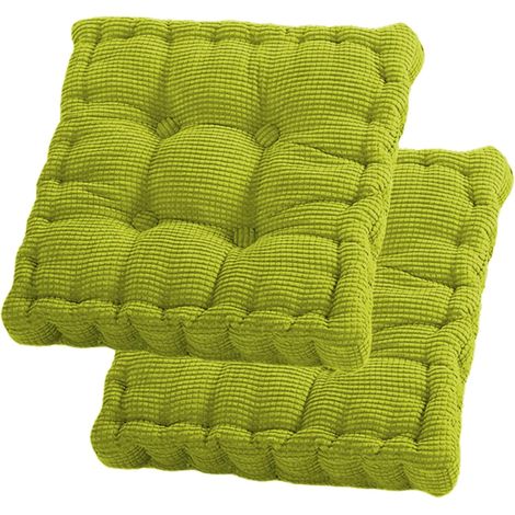Coussins de siège, lot de 2 coussins de sol, 40 x 40 cm, coussins de chaise, rembourrage en coton, coussins de sol épais, coussin de yoga, lit pour animaux de compagnie, coussin pour intérieur et