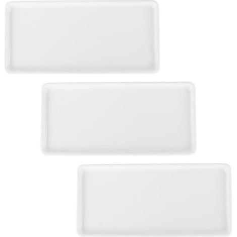 Plateau en Céramique Rectangulaire Blanc, Lot de 3, Style Nordique (1/5)