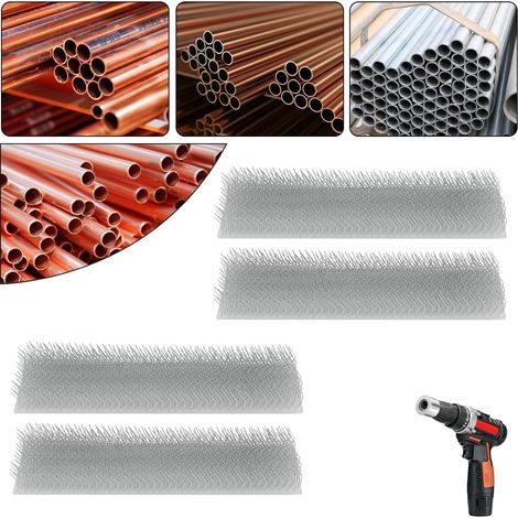 4pcs Nettoyeur De Tuyaux En Cuivre Métallique Noyau de remplacement,Brosse de Nettoyage de Noyau de remplacement, pipe Cleaning tool for drill, pipe Cleaners Plumbing(15mm) (1/5)