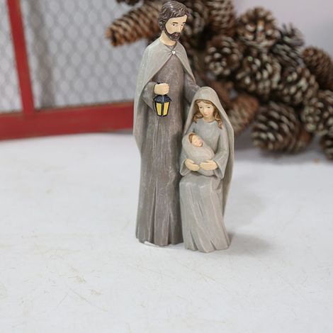 Figurines de Noël en Résine [OCCASION] Traditions de la Nativité Jésus Ornements [Set] Résine Artisanale Décor Festif Foyer Inspiration Religieuse (1/5)