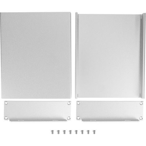 Boîtier Aluminium Blindé pour Circuit Imprimé, Dissipateur Thermique, Coffret Électrique Argent Satiné, 33x114x140mm, Plié (1/5)