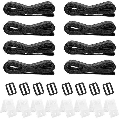 Kit de Fixation pour Bache Solaire - Universel pour Piscine Hors Sol et Enterrée - Ensemble Complet avec Sangles et Roulettes (1/5)