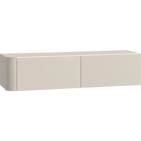 Étagère murale L. 129 cm décor sable et portes abattantes - FLORE (1/5)