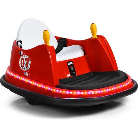 Coche de choque eléctrico infantil de 6 V con luces, rojo, 57 x 75 x 42 cm