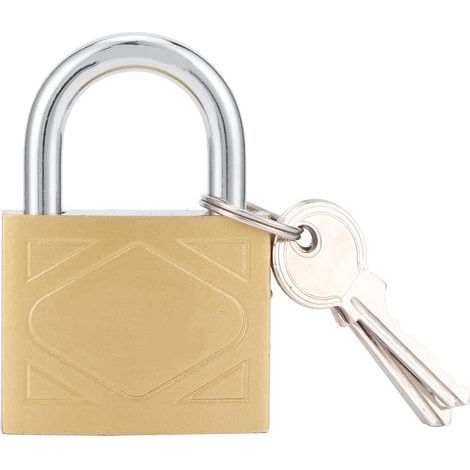 Cadenas d'extérieur domestique avec 3 clés Cadenas en fer en laiton d'épaisseur moyenne pour armoire de porte (40 mm) (1/5)