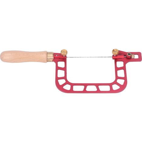 Multifunktionale Dekupiersäge, roter Rahmen, schnelles und präzises Schneiden, Drahtsägeblatt für Holz, Schmuck und Metall, sauberes Bastelwerkzeug. (1/5)