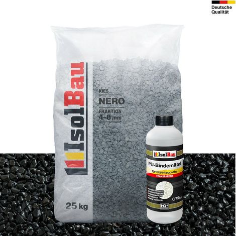 IsolBau Steinteppich-Set Steinteppich Nero 1/4 mm 25 kg