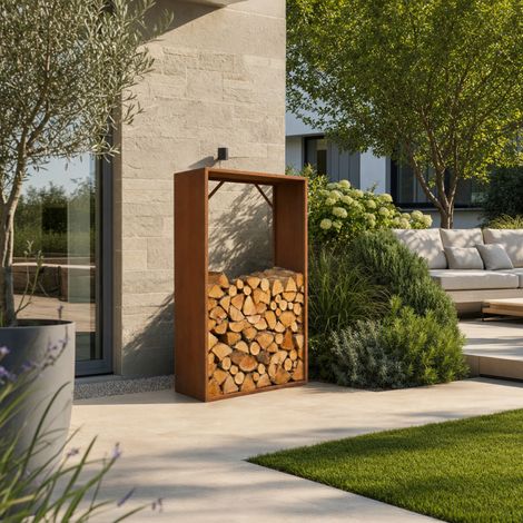 Abri buches acier Corten 90x33x180 cm X-Metal marron (1/5)