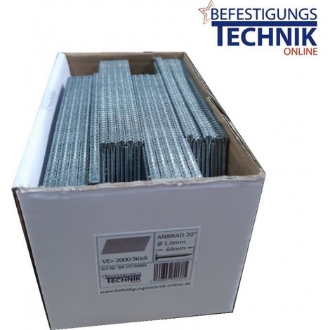 Stauchkopfnägel 45mm NK 20° Akku-Nagler Bosch GNH 18V-64 SK45-20 Senco F16A Rapid BN64 BR-07 2,0M-EN11782.1