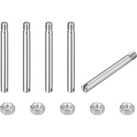 5pcs Goupilles Cylindriques avec Écrou, M3x30mm Goujon Cylindrique Fendu Fileté Externe 304 Acier Inoxydable Industriel Mécanique Chevilles Support d'Étagère Tige Fixation Meubles (1/5)