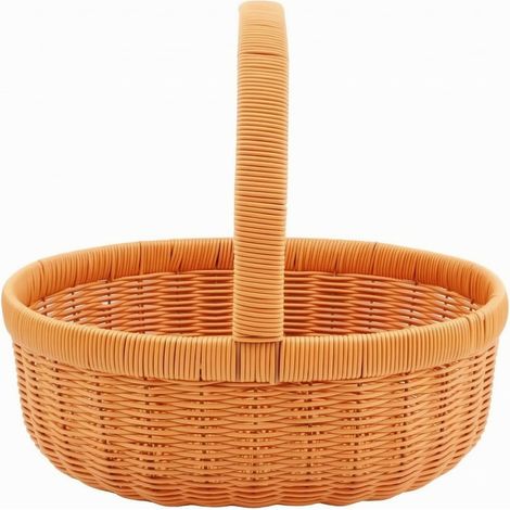 Oval Basket with Practical Handle, Large 35 × 29.5 × 13 cm, Total Height 31 (1/5)