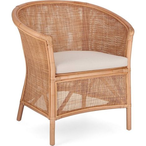 Poltrona "Adelfa" struttura in rattan con cuscino per interno (1/4)