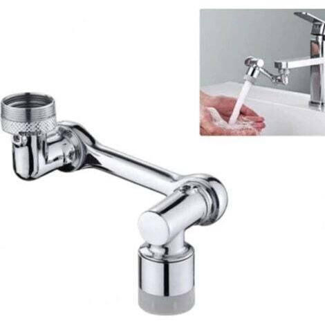 Universeller, um 1080° drehbarer Wasserhahnaufsatz, Weitwinkel-Drehroboterarm, Universalwasserhahn mit Spritzschutzfilter, Wasserhahn mit 2 Wasserauslassmodi (Dual-Modus)