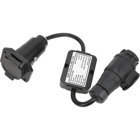 Convertisseur électrique pour feux de remorque : connecteur rond européen 13 broches vers américain 7 broches. (1/5)
