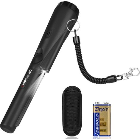 Pinpointer Metalldetektor, IP68 wasserdichter Handmetalldetektor, 360 Handmetalldetektor mit integrierter LED-Anzeige/Alarmlicht für die Schatzsuche