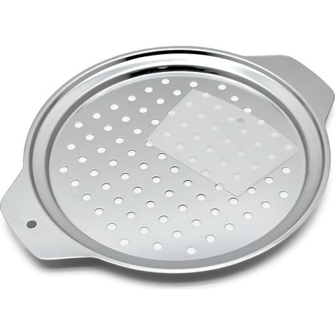 Râpe ronde à spaetzle avec grattoir plastique, appareil à spätzle, plaque inox perforée pour spätzle, Ø 27cm (1/5)