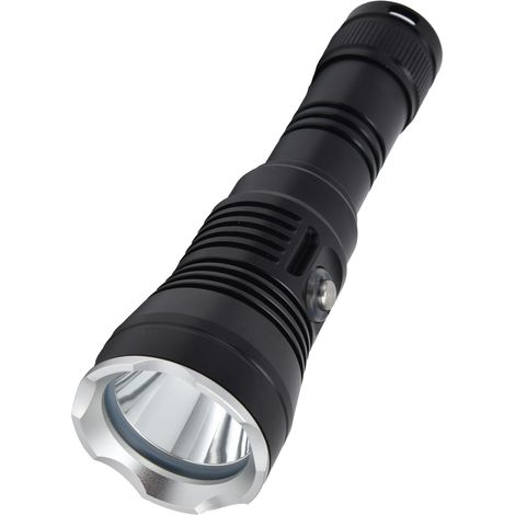 Die Taucherlampe XHP70 mit einer Wellenlänge von 3500 Lumen, gefertigt aus einer Aluminiumlegierung, ist professionell, wasserdicht bis 100 Meter Tiefe (Schutzart IP68) und eignet sich zum Tauchen und (1/5)