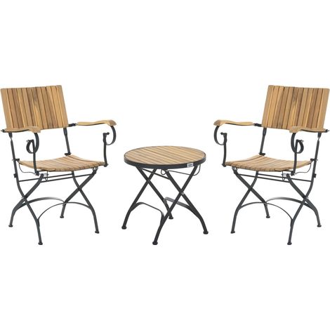 Bistro Set klappbar LASCARI Akazienholz Hellbraun