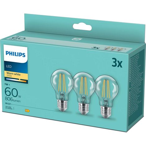 Philips 77777700 bombilla LED luz blanca cálida 7W E27 (1/4)