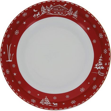 6 Assiette Creuse En Porcelaine - Chalet Rouge 20.5 Cm - Table Et Cook