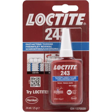 Frein filet moyen LOCTITE 243 – 24 ml – Pour métaux, résistant aux vibrations, protection contre la corrosion – Démontable avec outil classique (1/2)