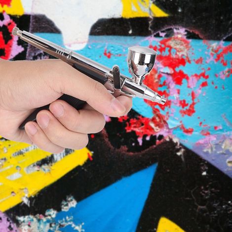 Kit de compresseur aérographe double action pour peinture artisanale, gâteau et autres loisirs créatifs. (1/5)