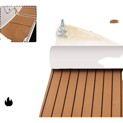 Feuille de sol de bateau, antidérapante, imperméable, Marron (1/2)