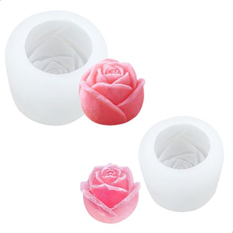 Candle Mold Candle Mold Silicone Molds 3D Flower Mold - 3 Pcs Flowers Silicone Soap Mold DIY Candles Mold Manual Soap Molds Craft Making (1/5)