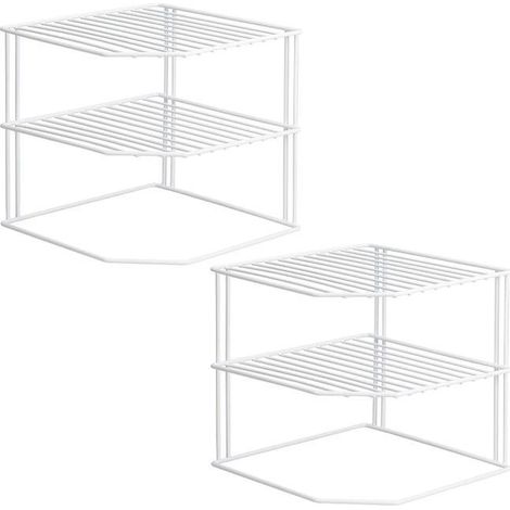 Meuble de cuisine en métal Étagère d'asphalte organisateur blanc 2pcs