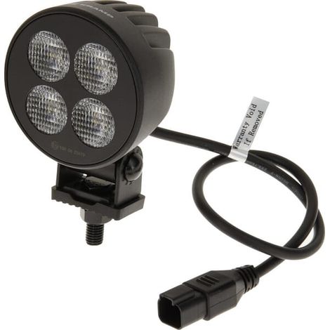 Lámpara de trabajo LED redonda de 24 W y 2556 lm, 12/24 V, blanca, 83,9 x 99,5 x 59 mm, luz difusa con enchufe alemán, 4 LED LA10831 (1/5)