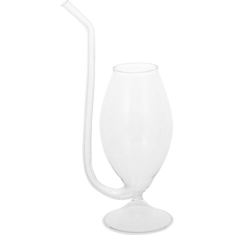 Verre à Vin Créatif avec Paille, Design Simple et Original, en Verre Confortable, Multi-usage pour Cocktail et Usage Domestique (1/5)