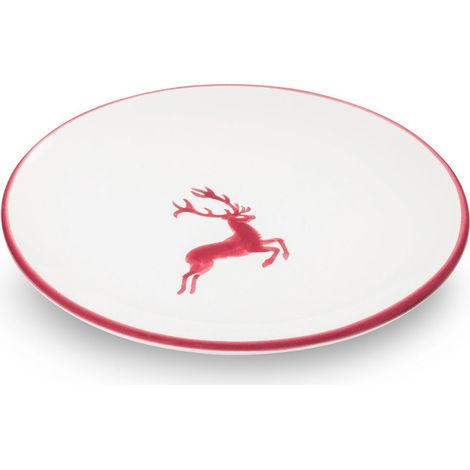 Gmundner Keramik Bordeauxroter. Hirsch, Unterteller Cup (Ø 15cm)