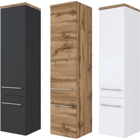 Badezimmer Midischrank Hochschrank 30 cm TAREE-03 in matt grau (1/5)