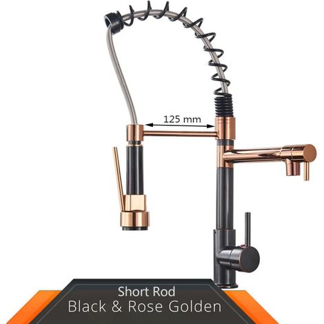 Robinet de cuisine à douchette extractible, mitigeur eau chaude/eau froide pour une installation flexible sur plan de travail. (1/5)