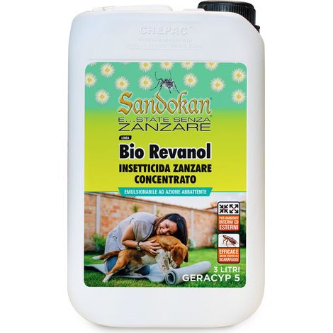 Insetticida Concentrato Abbattente Sandokan B Revanol Formula PLUS 10% – 3L Azione Immediata Contro Zanzare, Insetti Volanti e Striscianti Per Giardini, Prati e Siepi (1/3)