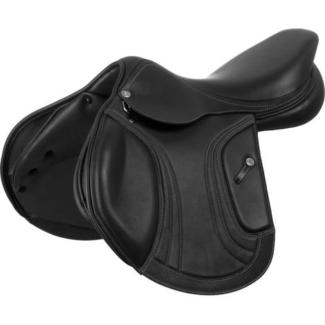 16,5", Nero: Sella KC Race 1,6 da salto con arcione in carbonio e Kevlar e cuscini in latex e memory