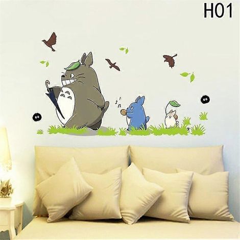 Stickers muraux décoratifs en vinyle Totoro, dessin animé, papier peint (1/5)
